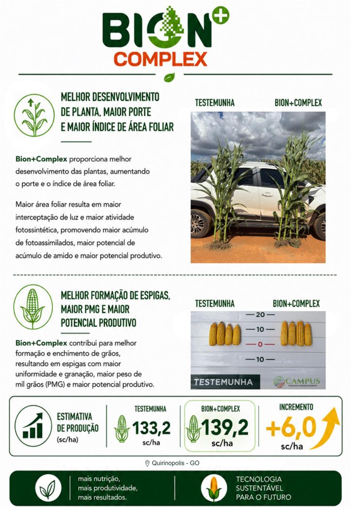 Resultados de produtividade em milho em Quirinópolis Goiás